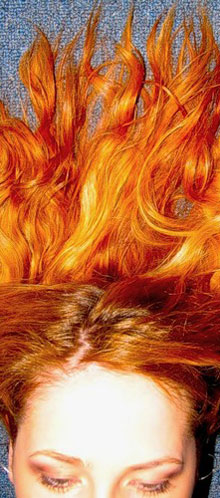 огненные рыжие волосы